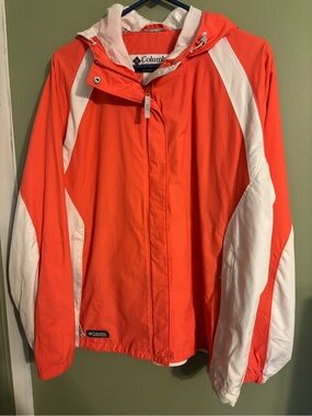 Columbia Women's Bright Orange and White Ski Jacket